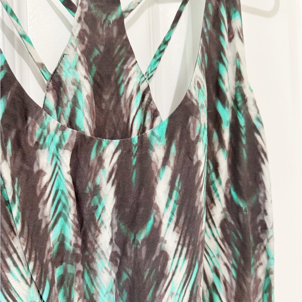 Green Patterned Sleeveless Dress - Picture 4 of 6